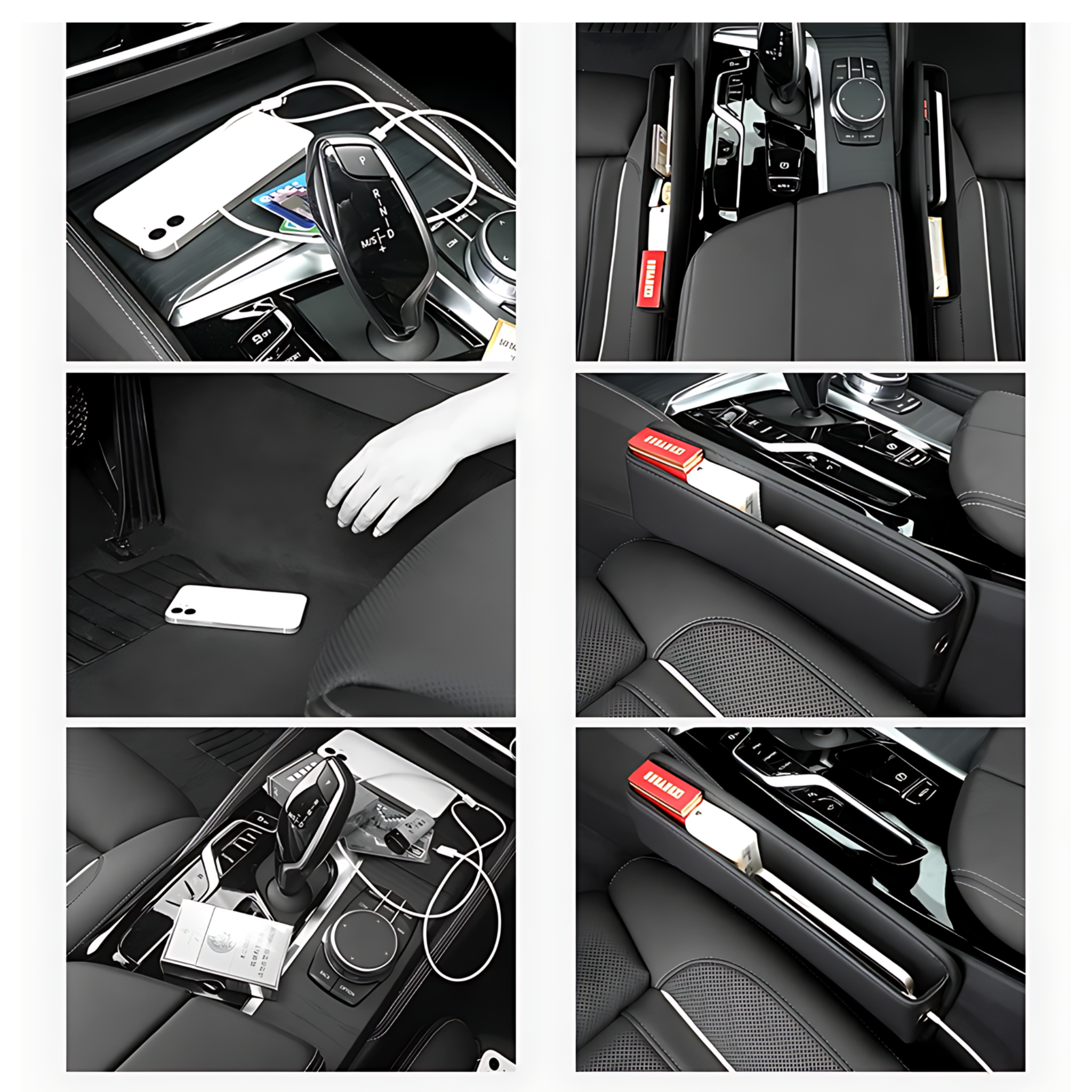 Amari Leather Car Seat Gap Filler | Car Seat Gap Organizer