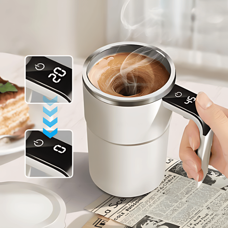 Brooklyn Smart Cup | Self-Stirring & Temperature Display Coffee Mug