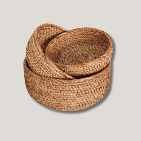 Cecilia Handwoven Wicker Basket | Round (Rattan Basket)