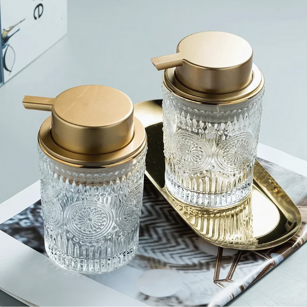 Olivia Vintage Soap Dispenser | Lotion Dispenser (Embossed Glass) 300ml & 400ml